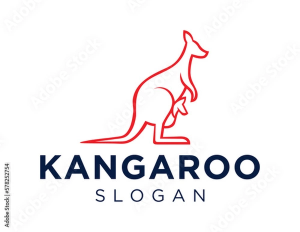 Obraz Logo design about Kangaroo on a white background. created using the CorelDraw application.