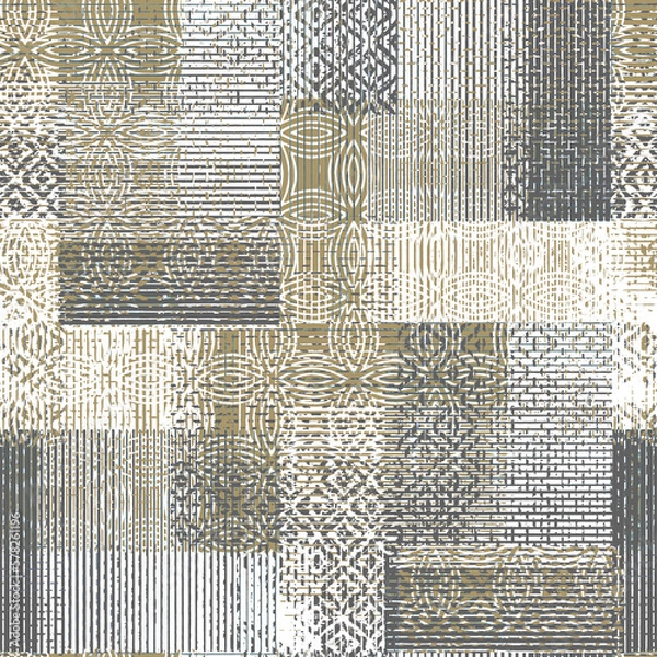 Fototapeta Streszczenie geometryczne bezszwowe Wektorowe Wzór Wzór Trend tkanin dla kobiet z noszenia kobiet - tkane, dzianinowe lub żakardowe, przędzy, konstrukcje, wzory, wykończenia, tkane