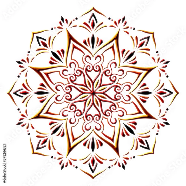 Obraz 夕陽のように赤いマンダラアート