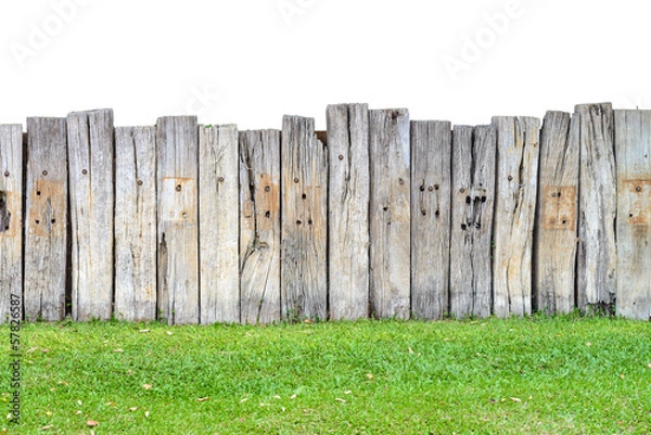 Obraz old wooden fence isolate