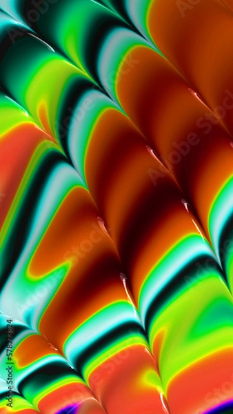 Fototapeta Ornate colorful and digitally generated 3D background