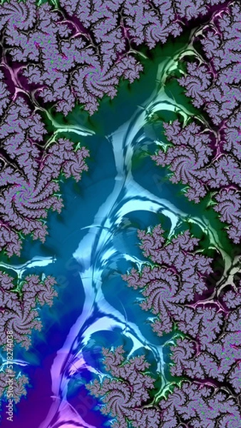 Fototapeta Ornate colorful and digitally generated 3D background