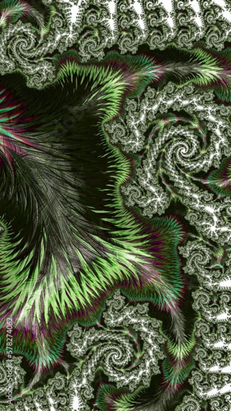 Fototapeta Ornate colorful and digitally generated 3D background