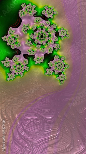 Fototapeta Ornate colorful and digitally generated 3D background