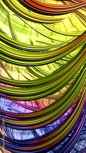 Fototapeta Ornate colorful and digitally generated 3D background