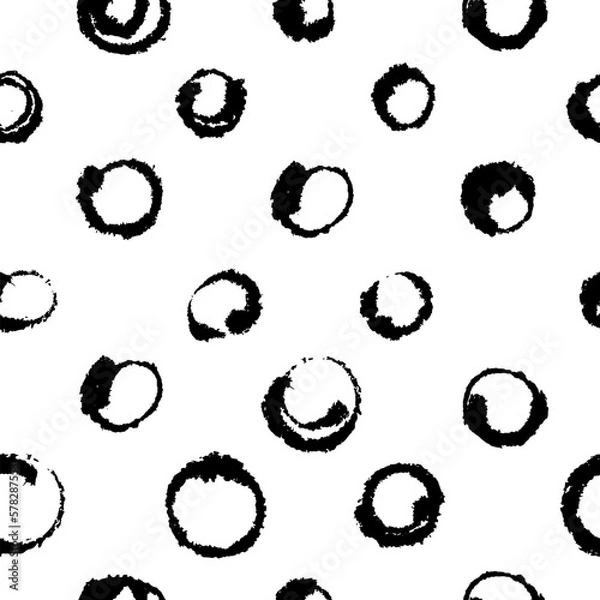Obraz Inky Hand Drawn Circles Pattern on Blotting Paper