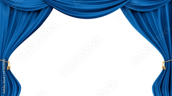 Obraz render of blue curtains