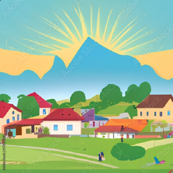 Obraz Village in summer