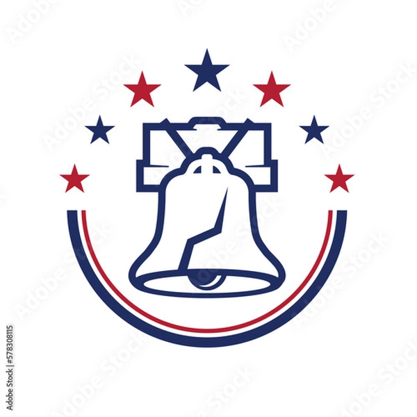Fototapeta liberty bell logo vector