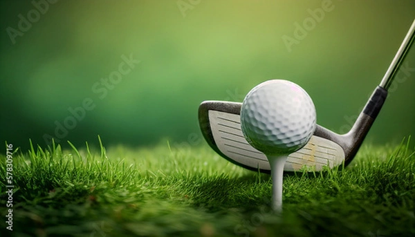 Fototapeta golf ball on tee, generative ai