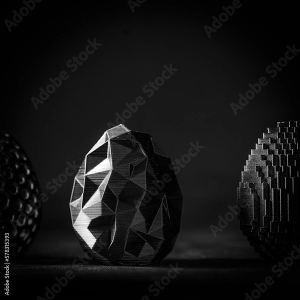 Obraz schwarzes 3D-Ei