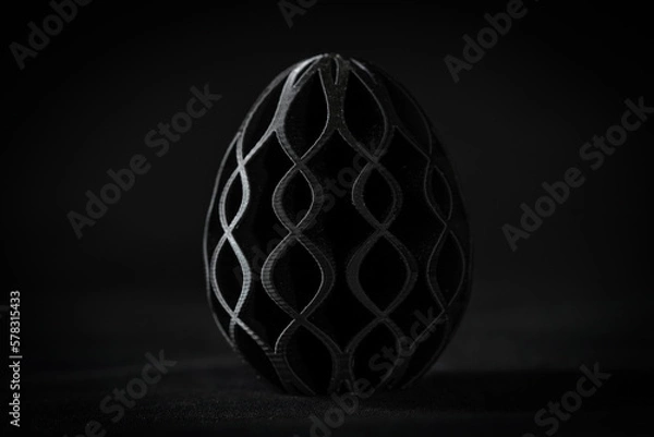 Obraz schwarzes 3D Ei Struktur