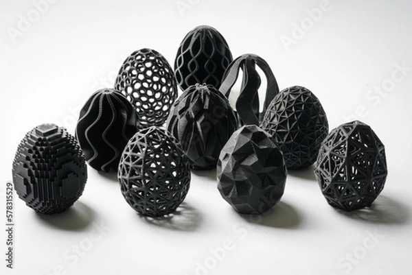 Obraz schwarze 3D Eier