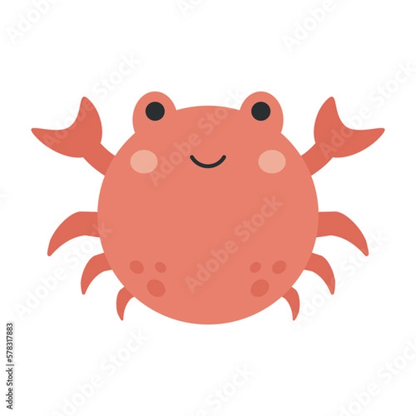 Obraz Cancer vector illustration. Cute zodiac sign round icon. Crab, crayfish animal symbol. Isolated.