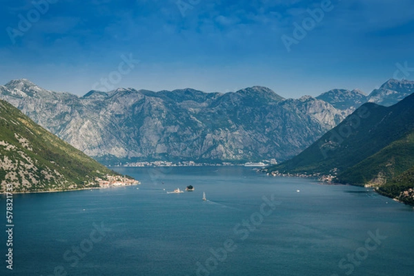 Fototapeta Picturesque view from the observation point in the mountain road in Montenegro