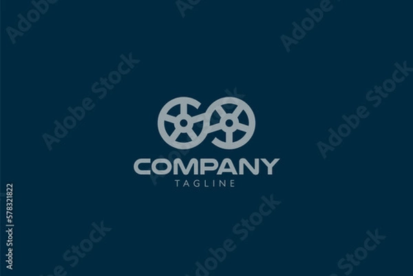Fototapeta Modern letter o and gear logo design. positive, modern, minimalist, icon, Vector