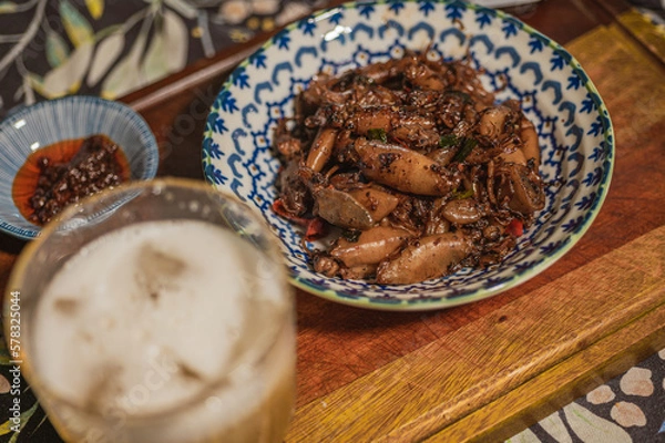 Fototapeta Spicy Fried Small Squid