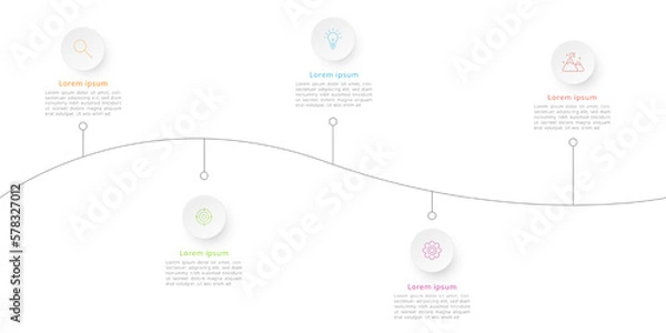 Fototapeta Vector infographic design template. Business concept with 5 options or steps. Vector illustration.