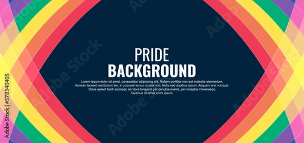 Fototapeta LGBT pride abstract background. Vector background with abstract lines and rainbow colors. Vector Banner Template for Pride Month