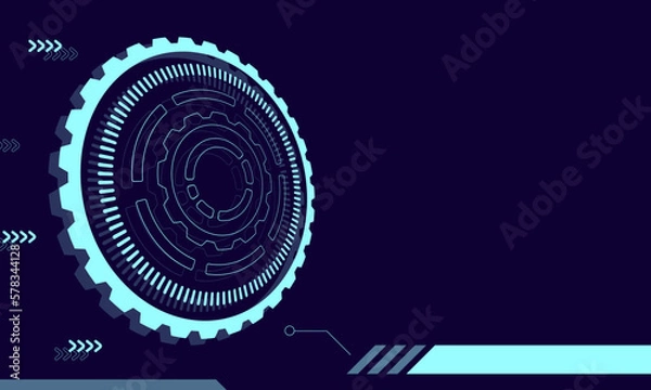 Fototapeta Technology Background, Interface, Gear, Arrows Vector