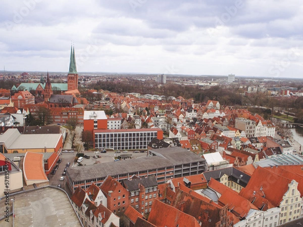 Fototapeta リューベック　旧市街の街並み