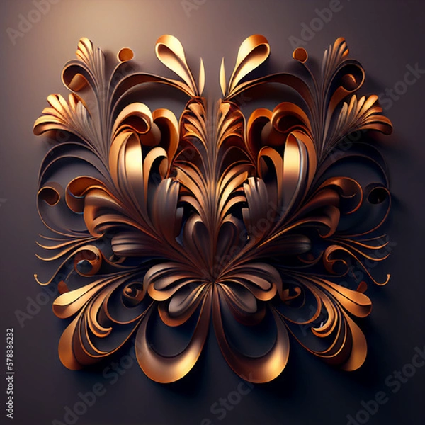 Obraz Golden Flowers. generative ai