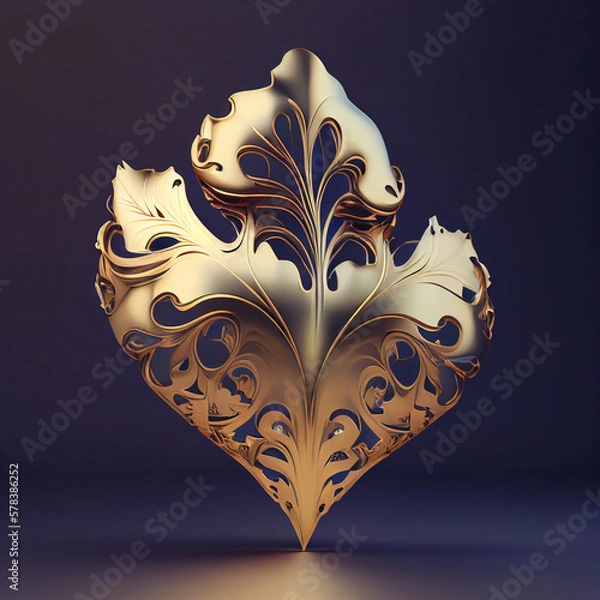 Obraz golden leaf. generative ai