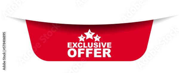 Fototapeta red vector illustration banner exclusive offer