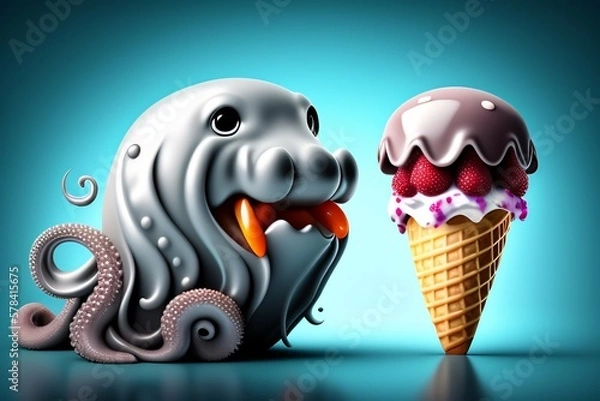 Obraz cartoon ice cream