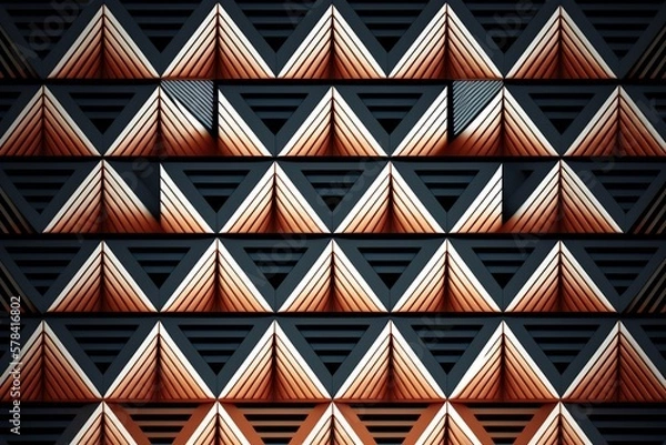 Obraz Abstract geometric background with multicolored triangles. generative ai