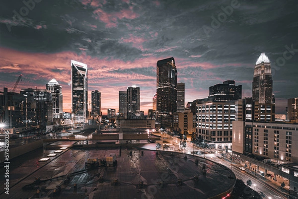 Obraz Photo of a downtown Charlotte in North Carolina.