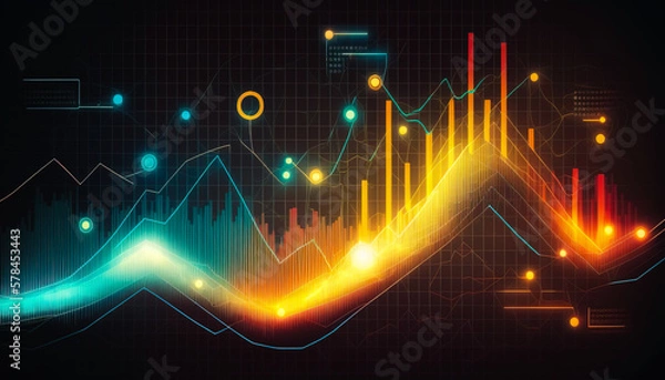 Fototapeta An impressive financial performance chart showing the economic growth of a thriving business - ai generated.