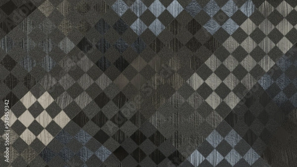 Obraz geometric black and white checkered background pattern