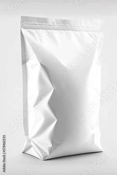 Obraz Front View of Blank Snack Paper Bag Package