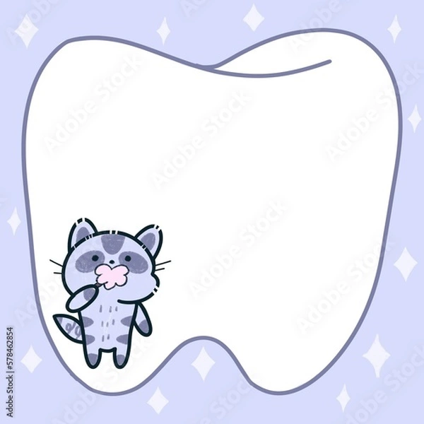 Fototapeta a page in the shape of a tooth. You can use it at school, at university and at work
