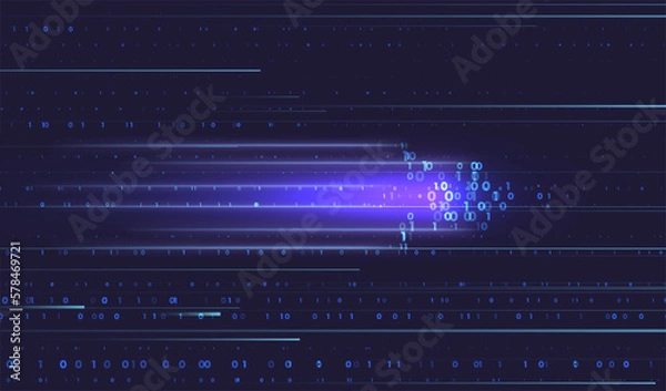 Fototapeta Abstract virtual digital stream.