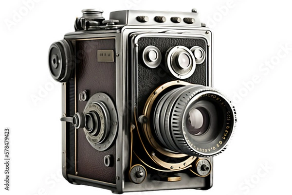 Fototapeta old photo camera. Vintage camera old film camera isolates for objects