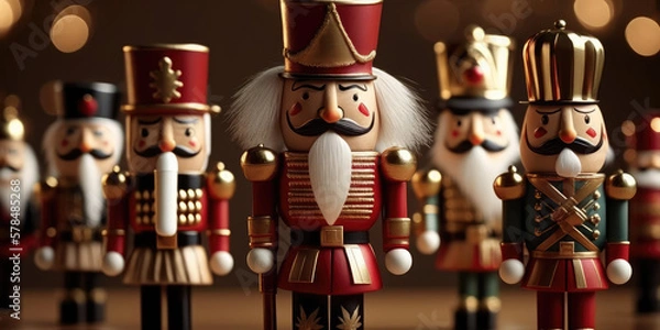 Fototapeta holiday nutcracker close up shot made by generative ai