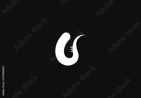 Fototapeta Logo Letter U and Shoe, logo with Simple Letter U, Shoes, Unique, Apparel, footwear. Business identity Vector Icon.