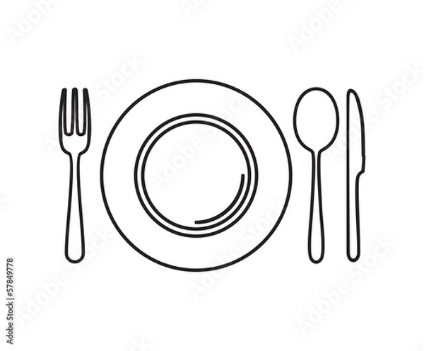 Obraz Plate, knife, spoon and fork