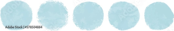Obraz Blue circle  stroke and sptamp vector set. Grunge round shapes design art elements vector
