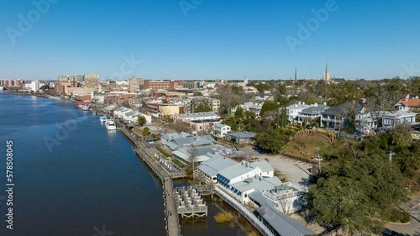 Obraz Aerial view of Downtown Wilmington, North Carolina.