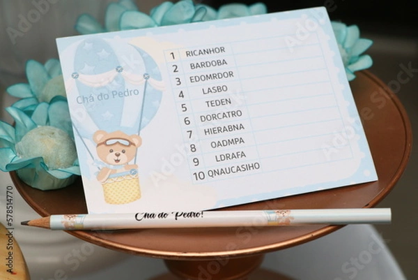 Obraz Rifa de chá de bebê
