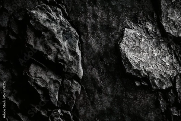 Obraz Texture de pierre blanche noire. Surface rocheuse. Vieux mur de béton brut. Fond grunge gris foncé