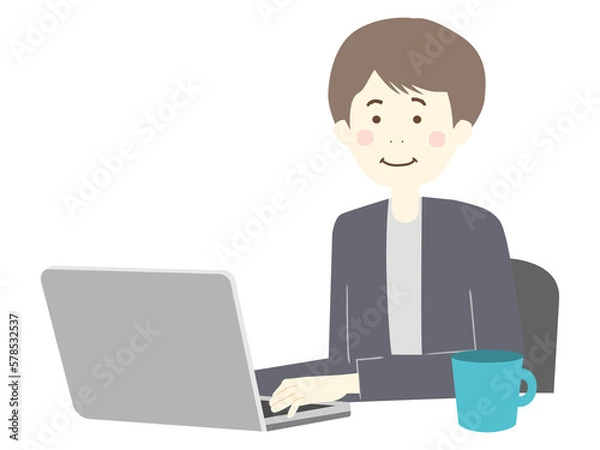 Fototapeta パソコンに向かう男性