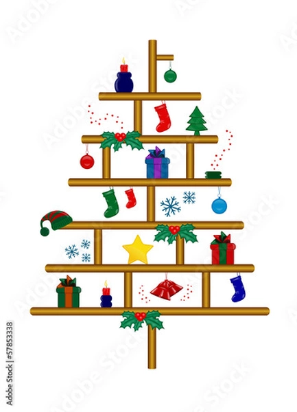 Obraz albero e oggetti di natale