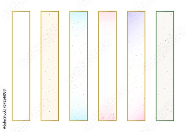 Obraz 和紙パターンの俳句短冊素材