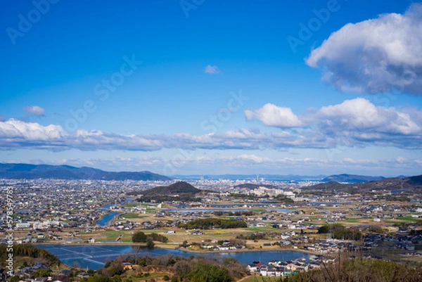 Obraz 冬晴れの街並み(香川県三木町から高松市街地方面を望む)