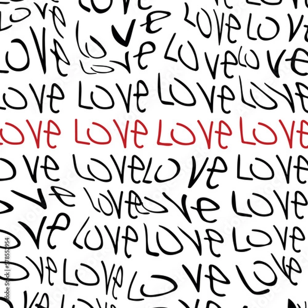 Fototapeta pattern with letters about love