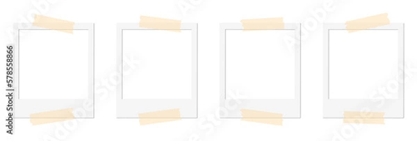 Obraz Isolated Blank White Polaroid Frames with Tape